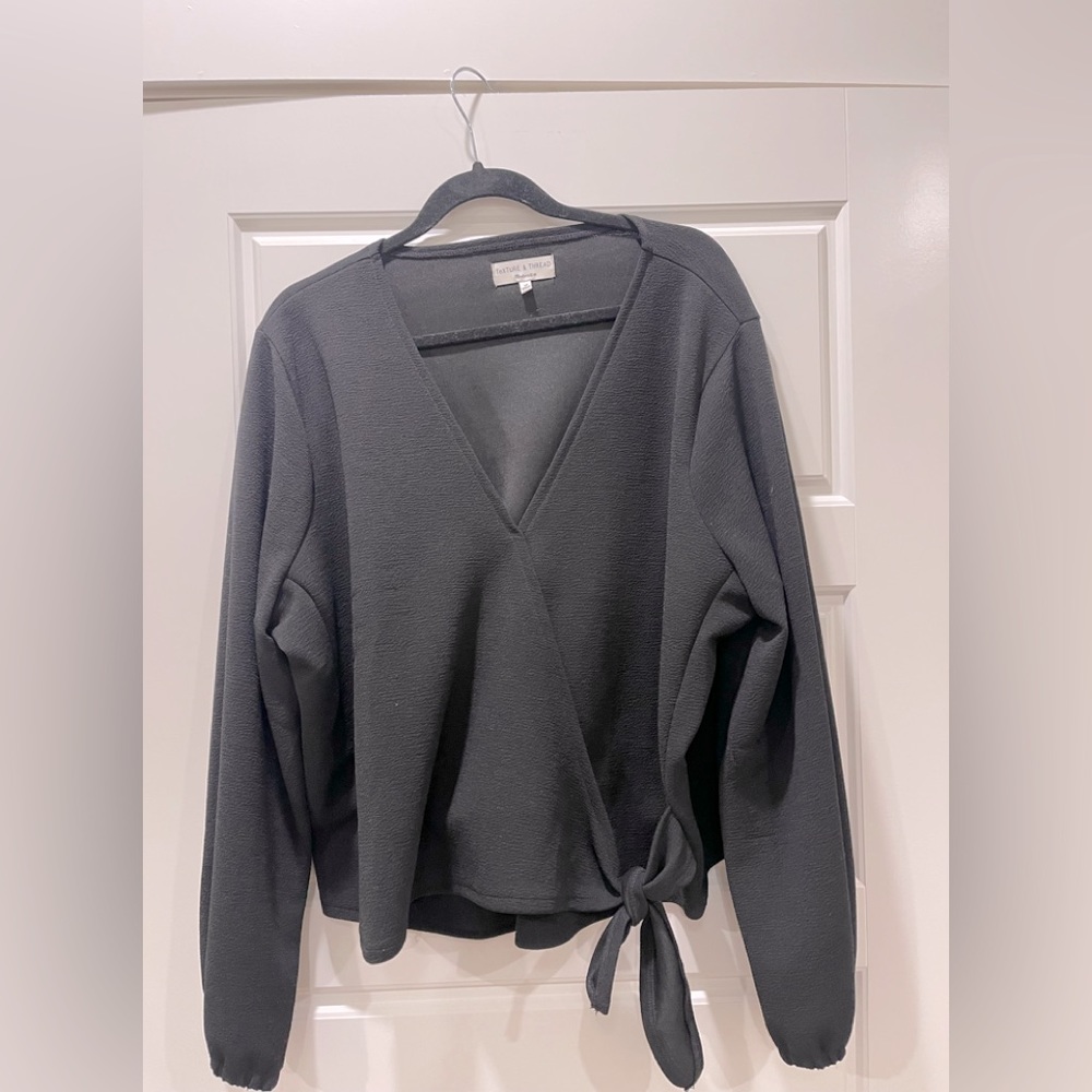 Madewell cross tie top in black